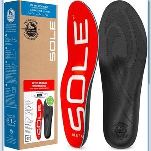 SOLE Active Medium + Met Pad Insoles - Orthotic Arch Support Mens 11.5 or 12